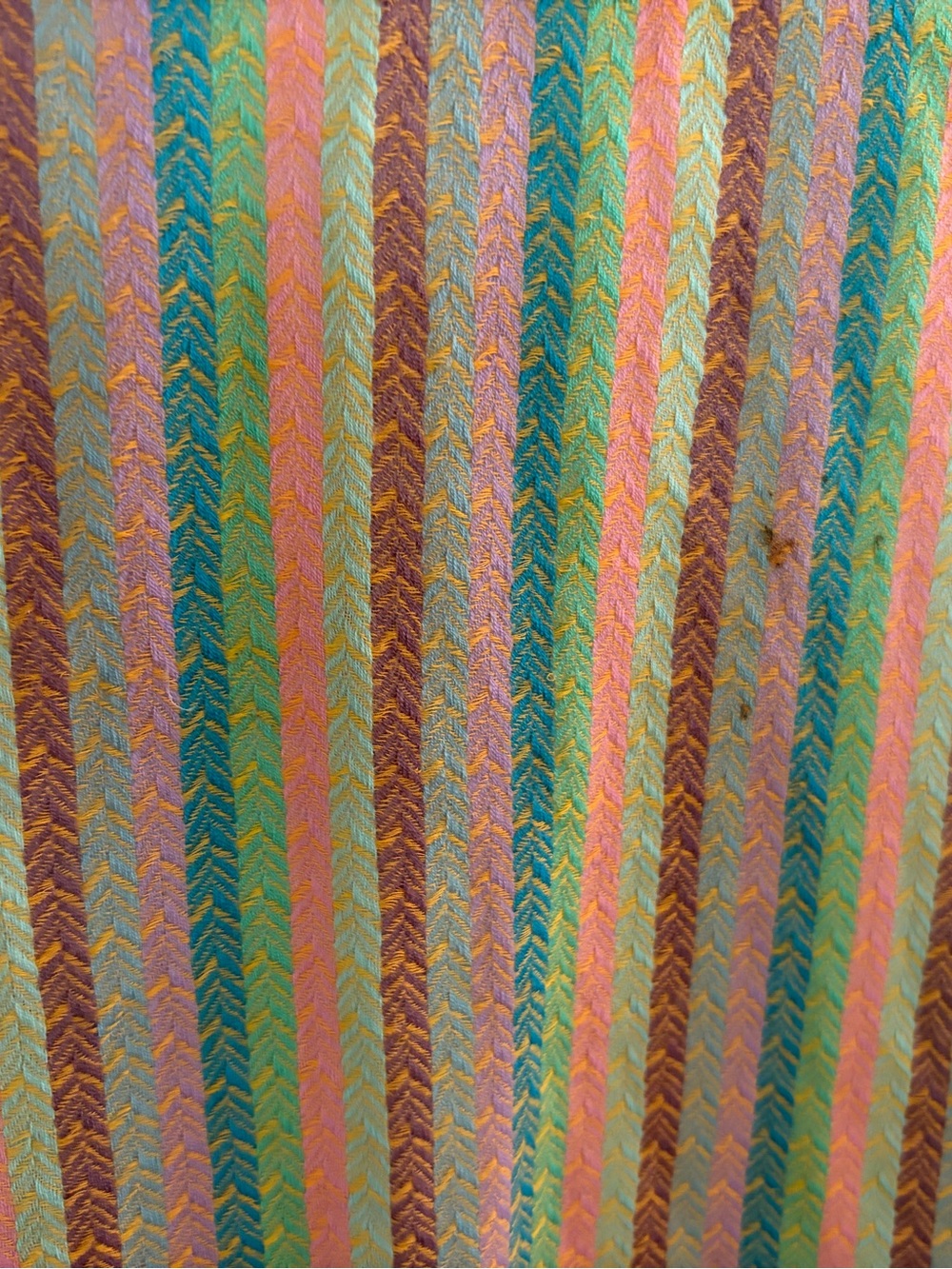 Pastel Stripe Wool + Silk Blend Scarf/Shawl - Picture 4 of 5